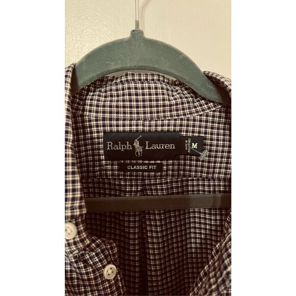 Ralph Lauren Purple Blend Plaid Mens Button Down Size M - Picture 2 of 10